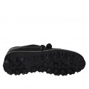 Scarpa stringata da donna con cerniera in pelle e vernice nera zeppa 4 - Misure disponibili: 44