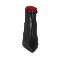 Botines puntiagudos para mujer con cremallera en piel negra tacon 6 - Tallas disponibles:  44