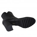 Woman's ankle boot in black leather with zipper and round tip heel 8 - Available sizes:  44