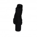 Bottines pour femmes avec fermeture éclair et accessoire en daim noir talon 8 - Pointures disponibles:  44
