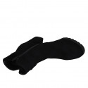 Bottines pour femmes avec fermeture éclair et accessoire en daim noir talon 8 - Pointures disponibles:  44