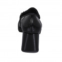 Mocasino para mujer en charol negro con accesorio y tacon 6 - Tallas disponibles:  32, 42