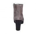 Woman's ankle boot with zipper and platform in taupe suede heel 10 - Available sizes:  33, 42, 43, 44