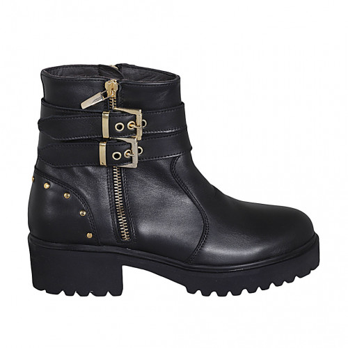 Woman's ankle boot with zippers,...