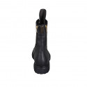 Bottines hautes pour femmes à lacets avec fermetures éclair en cuir noir talon 3 - Pointures disponibles:  43, 46