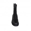 Bottines hautes pour femmes à lacets avec fermetures éclair en cuir noir talon 4 - Pointures disponibles:  32, 33