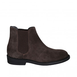 Stivaletto con elastici da uomo in camoscio marrone chiaro - Misure disponibili: 37, 47, 54