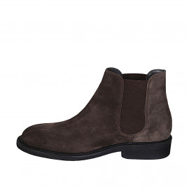 Bottine pour hommes avec elastiques en daim marron clair - Pointures disponibles:  37, 47, 54 2