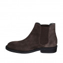 Men's ankle boot with elastic bands in light brown suede - Available sizes:  37, 46, 47, 48, 50, 51, 54