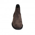 Men's ankle boot with elastic bands in light brown suede - Available sizes:  37, 46, 47, 48, 50, 51, 54