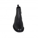 Men's ankle boot in black leather with zipper - Available sizes:  36, 37, 46, 47, 48, 51