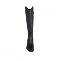 Woman's Texan boot with zipper in black leather heel 4 - Available sizes:  33