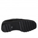 Scarpa da donna con plantare estraibile, elastico e strass in vernice e tessuto elasticizzato nero zeppa 4 - Misure disponibili: 42, 43, 45
