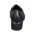 Woman's highfronted shoe with elastics, chain and removable insole in black leather wedge heel 4 - Available sizes:  43