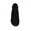 Stivaletto da donna con cerniera in camoscio e camoscio stampato nero tacco 7 - Misure disponibili: 32, 44, 45, 46