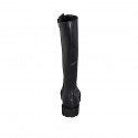 Bottes stil combat pour femmes avec lacets et fermeture éclair en cuir noir talon 3 - Pointures disponibles:  32, 44