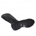 Bottes stil combat pour femmes avec lacets et fermeture éclair en cuir noir talon 3 - Pointures disponibles:  32, 44