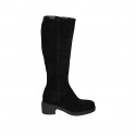 Bottes pour femmes en daim noir avec fermeture éclair talon 5 - Pointures disponibles:  32, 33, 34, 42, 43, 46