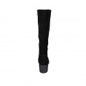 Botas para mujer en gamuza negra con cremallera tacon 5 - Tallas disponibles:  32, 33, 34, 42, 43, 46