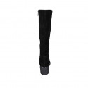 Bottes pour femmes en daim noir avec fermeture éclair talon 5 - Pointures disponibles:  32, 33, 34