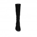 Botas para mujer en gamuza negra con cremallera tacon 5 - Tallas disponibles:  32, 33, 34, 42, 43, 46