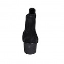 Bottines pour femmes en daim noir avec élastiques talon 5 - Pointures disponibles:  42, 43, 45