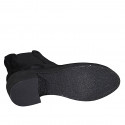 Woman's ankle boot in black suede with elastic bands heel 5 - Available sizes:  42, 45