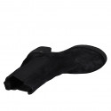 Botines para mujer en gamuza negra con elasticos tacon 5 - Tallas disponibles:  42, 43, 45