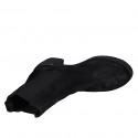 Woman's ankle boot in black suede with elastic bands heel 5 - Available sizes:  42, 45