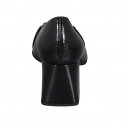Escarpin à bout pointu pour femmes avec accessoire en cuir verni noir talon 6 - Pointures disponibles:  32