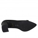 Escarpin à bout pointu pour femmes avec accessoire en cuir verni noir talon 6 - Pointures disponibles:  32