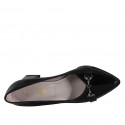 Escarpin à bout pointu pour femmes avec accessoire en cuir verni noir talon 6 - Pointures disponibles:  32