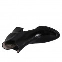 Botines a punta para mujer con elasticos en charol negro tacon 7 - Tallas disponibles:  34, 42, 45