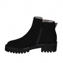 Woman's ankle boot with zipper and buckle in black suede heel 5 - Available sizes:  42