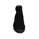 Stivaletto da donna con cerniera e fibbia in camoscio nero tacco 5 - Misure disponibili: 42