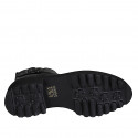 Woman's ankle boot with zipper, buckle and studs in black leather heel 4 - Available sizes:  32, 42, 44, 45