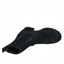 Bottines pour femmes en daim vert avec élastiques talon 5 - Pointures disponibles:  42, 43, 44