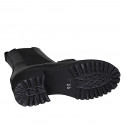 Botines para mujer con elasticos y accesorio en piel negra tacon 5 - Tallas disponibles:  43, 45