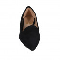 ﻿Woman's pointy mocassin in black suede heel 2 - Available sizes:  32