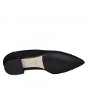 ﻿Woman's pointy mocassin in black suede heel 2 - Available sizes:  32