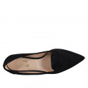 ﻿Woman's pointy mocassin in black suede heel 2 - Available sizes:  32