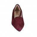 Mocassin à bout pointu pour femmes en daim bordeaux talon 2 - Pointures disponibles:  34, 45