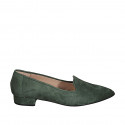 Mocassin à bout pointu pour femmes en daim vert talon 2 - Pointures disponibles:  42