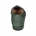 Mocassin à bout pointu pour femmes en daim vert talon 2 - Pointures disponibles:  42