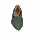 Mocassin à bout pointu pour femmes en daim vert talon 2 - Pointures disponibles:  42