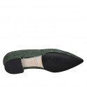 Mocassin à bout pointu pour femmes en daim vert talon 2 - Pointures disponibles:  42
