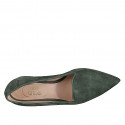 Mocassin à bout pointu pour femmes en daim vert talon 2 - Pointures disponibles:  42