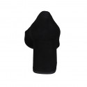 Zapato de salón puntiagudo para mujer en gamuza negra tacon cuadrado 7 - Tallas disponibles:  32, 34, 43