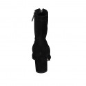 Botines para mujer con cremalleras en gamuza negra tacon 7 - Tallas disponibles:  33, 43, 44, 45
