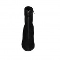 Stivaletto da donna con cerniere in camoscio nero tacco 7 - Misure disponibili: 33, 43, 44, 45